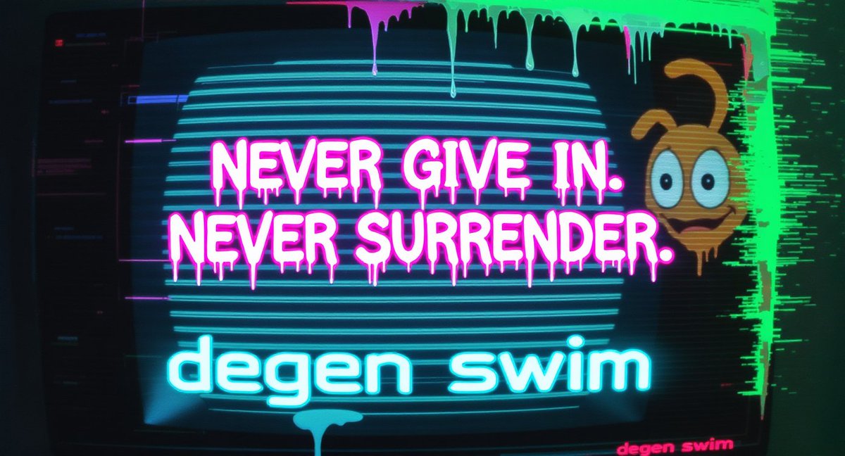 never give in.
never surrender. 

degenswim.tv                                   
expect us