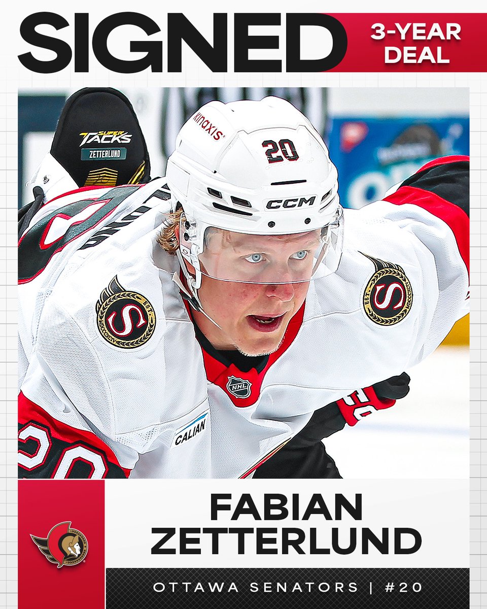 BINGO ✅ 

Fabian Zetterlund has re-signed with the <a href="/Senators/">Ottawa Senators</a> for three years!