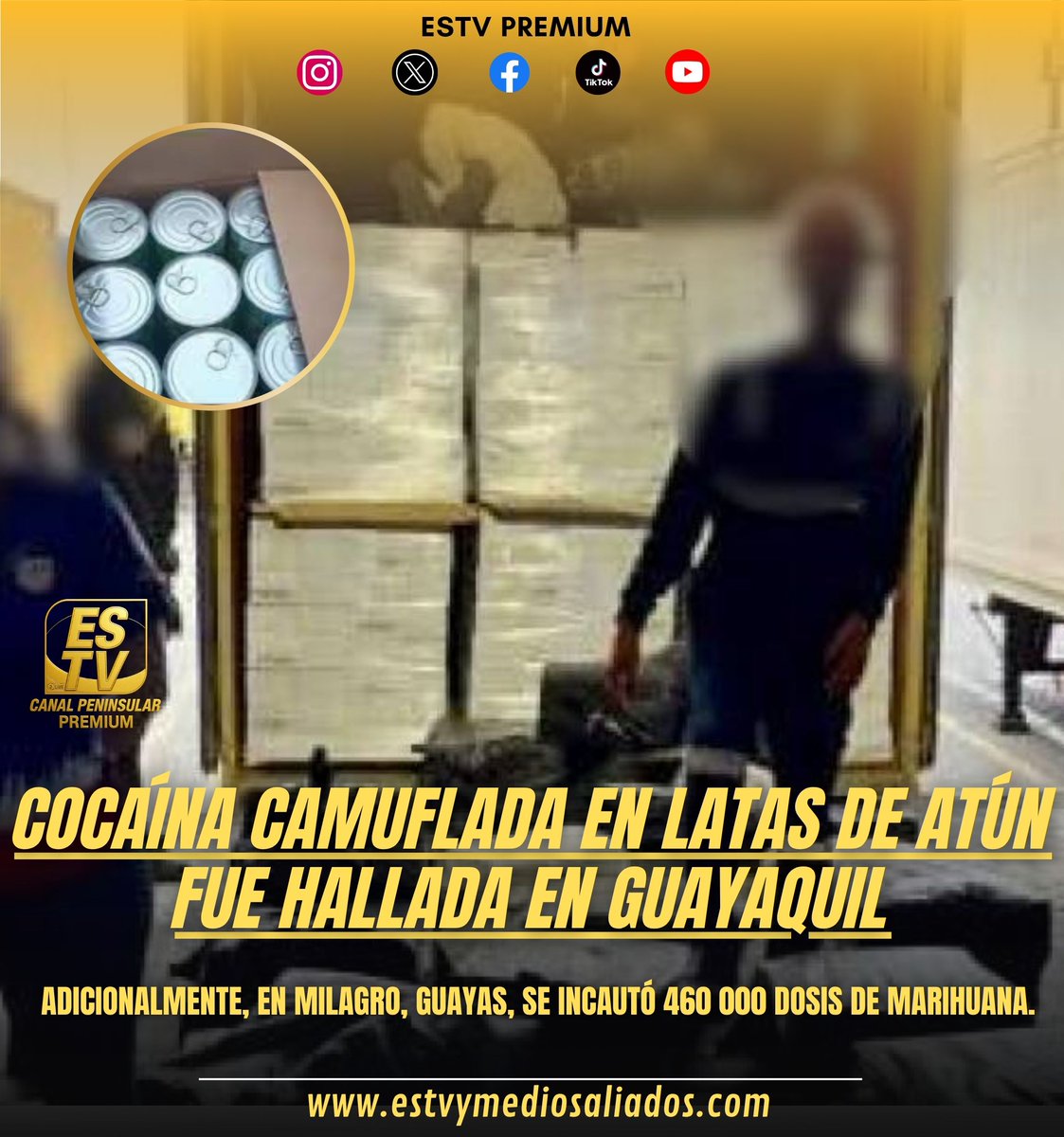 El cargamento tenía como destino Francia. Agentes de la Policía Nacional y de la Fiscalía General del Estado (FGE) participaron en esta intervención que dejó un detenido.
#NoticiasEsTv #RedaccionEsTv #EsTvCanalPeninsular #Urgente #Viral #Ecuador
estvymediosaliados.com