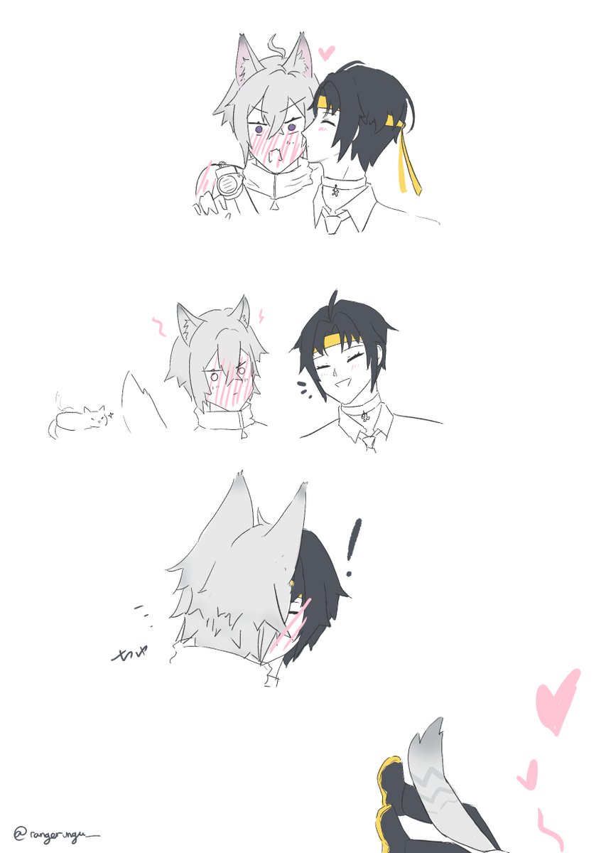 A kiss?🐱🏹
#sethharu #セス悠