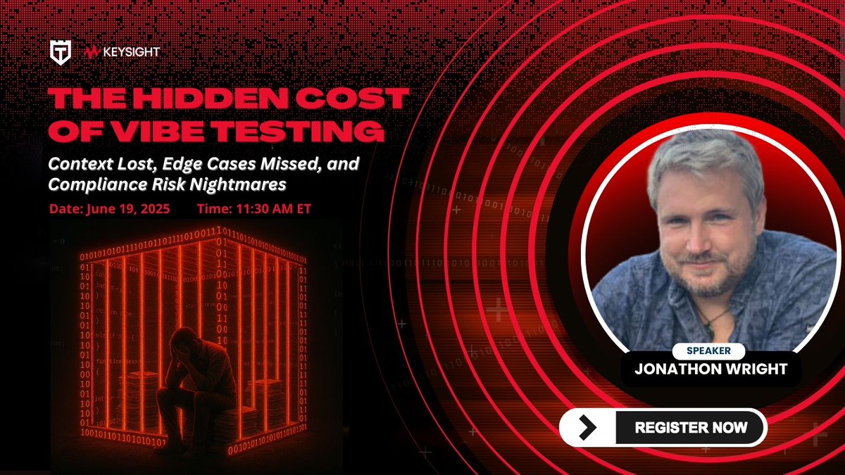 Joe Colantonio (@joecolantonio) on Twitter photo β°Starting SOON! Most #AI test tools miss critical edge cases because they donβt understand your business. <a href="/Jonathon_Wright/">Jonathon Wright</a> shows how #AgenticTesting closes that gapβtraining #AI with your terms, your rules, and your data. Fast testing, but smarter and safer. β°Starting SOON! Most #AI test tools miss critical edge cases because they donβt understand your business. <a href="/Jonathon_Wright/">Jonathon Wright</a> shows how #AgenticTesting closes that gapβtraining #AI with your terms, your rules, and your data. Fast testing, but smarter and safer.