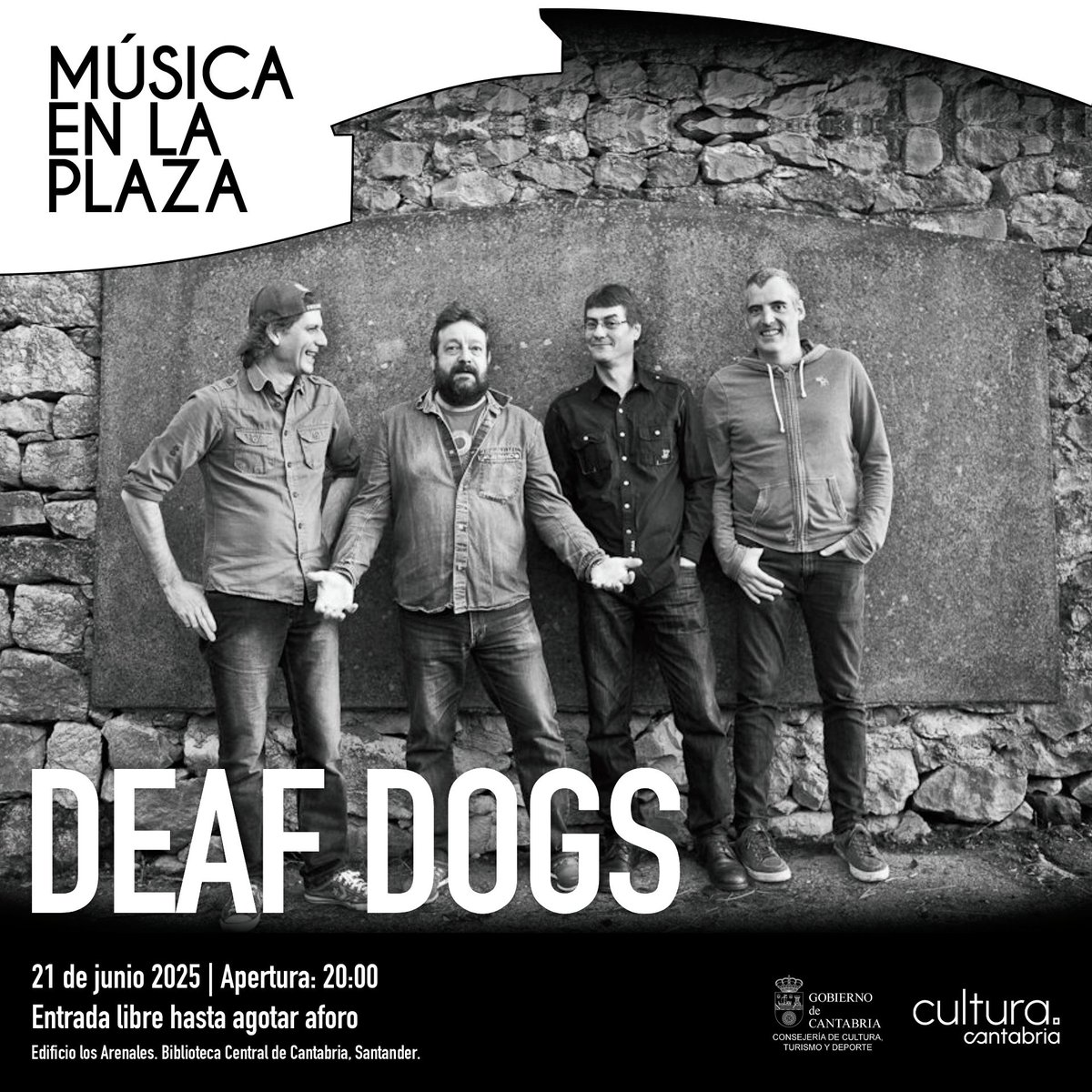 Biblioteca Central de Cantabria (@biblioteca_bcc) on Twitter photo Este sábado en la <a href="/Biblioteca_BCC/">Biblioteca Central de Cantabria</a> seguimos
con nuestro ciclo #Músicaenlaplaza con 'Deaf dogs', con grandes éxitos del #blues, #rock y #clásicos de conocidas bandas de los años 70🎸🎤
¿te lo vas a pederder?
⏰ 20 h.
📍La plaza Este sábado en la <a href="/Biblioteca_BCC/">Biblioteca Central de Cantabria</a> seguimos
con nuestro ciclo #Músicaenlaplaza con 'Deaf dogs', con grandes éxitos del #blues, #rock y #clásicos de conocidas bandas de los años 70🎸🎤
¿te lo vas a pederder?
⏰ 20 h.
📍La plaza