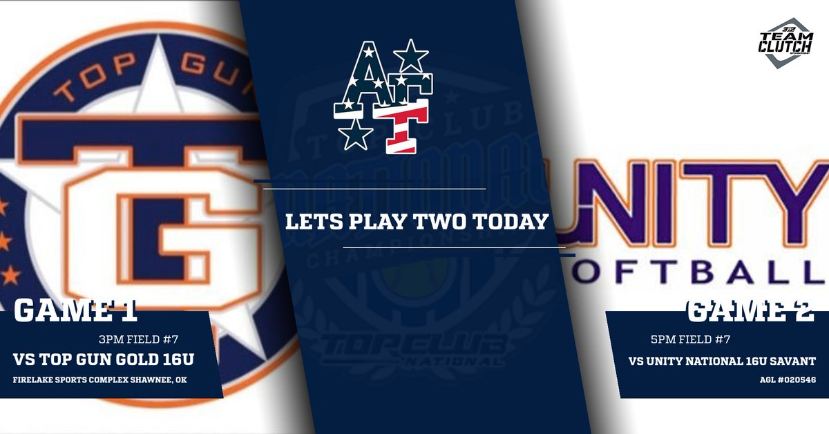 GAMEDAY in Shawnee, Ok at Firelake Sports Complex 3pm and 5pm on field #7. Grab your sunglasses, sunscreen and come out to cheer us on. #AFSBALL #RecruitAFSB #TeamClutch3N2