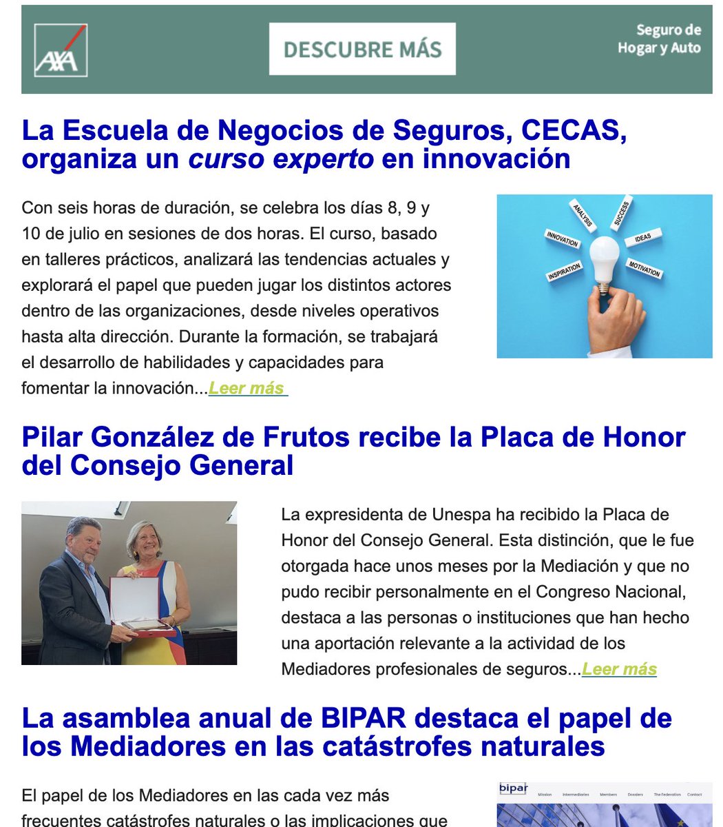 Ya está disponible una nueva entrega de nuestra newsletter. Imprescindible para estar al día de todo lo que ocurre en torno al Consejo General y los Mediadores. mailchi.mp/ea34cef7211a/5…
Si no te la quieres perder, suscribete a través de este enlace: mediadores.info/#newsletter