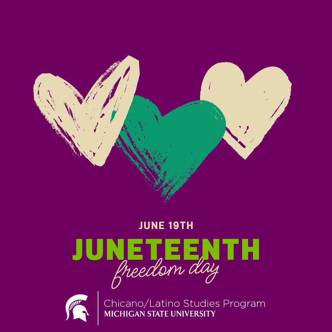 CLSatMSU's tweet image. MSU CLS recognizes the importance of celebrating the full history of the United States and acknowledging the importance of Juneteenth. Today we celebrate the joy and resilience that has echoed through the centuries and continue to inspire all of us toward greater freedom!