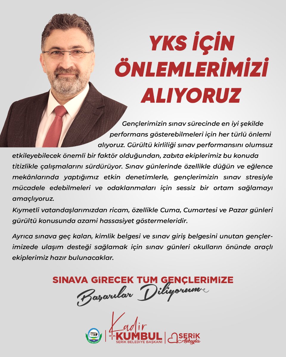 YKS için önlemlerimizi alıyoruz.