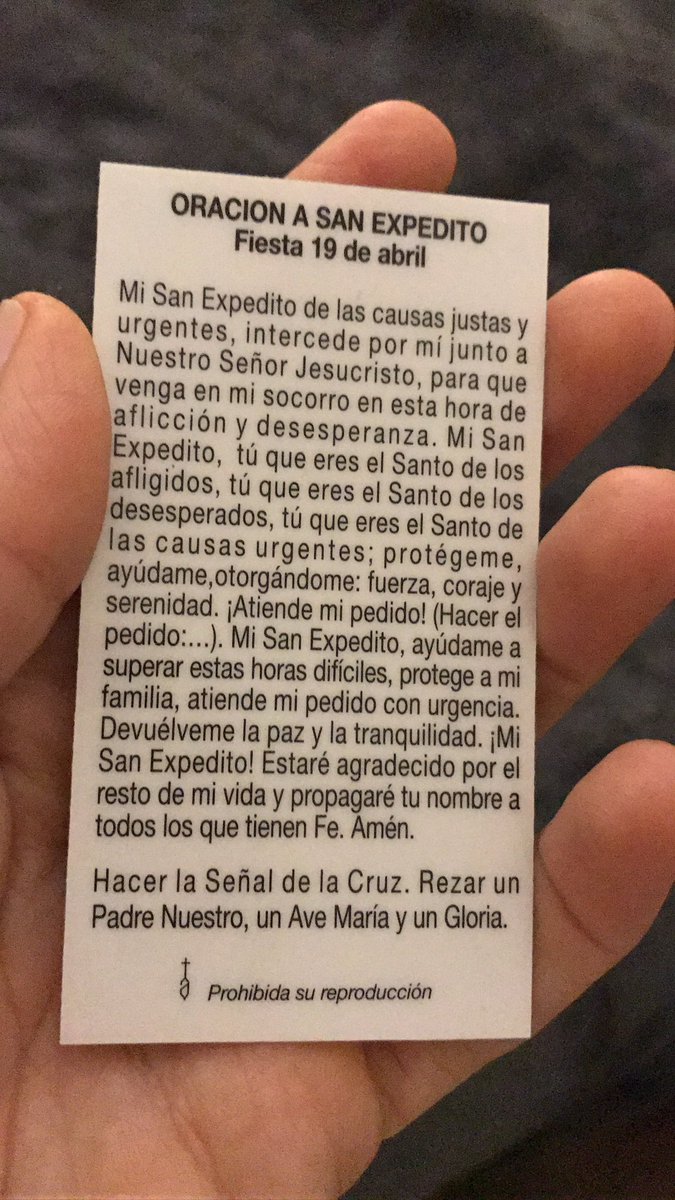 Hoy 19 San Expedito!!! 
Patrón de las causas justas y urgentes! 
Pidamos fuertes y agradezcamos más!
Les dejo la oración ♥️
