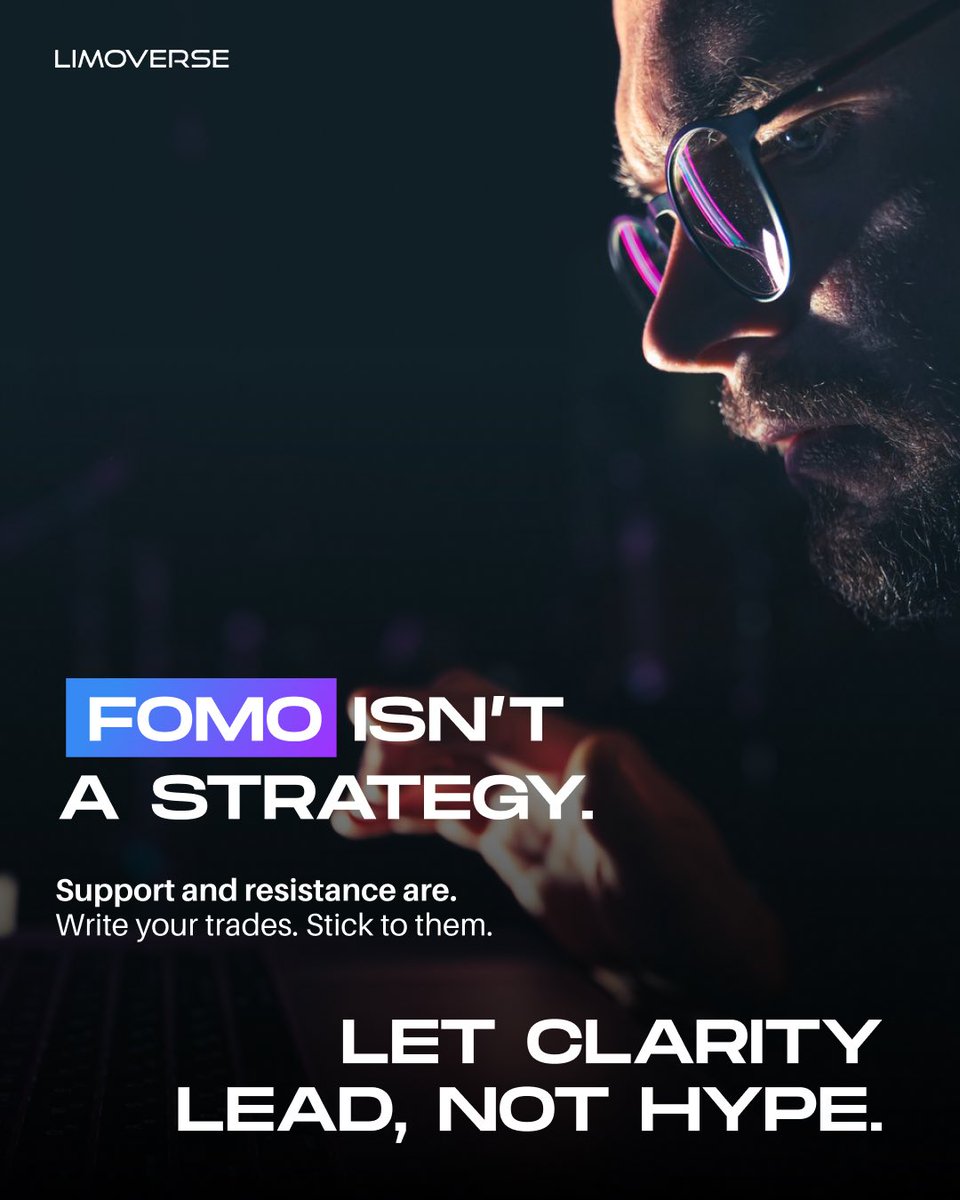 FOMO feels fast. But it’s usually wrong.
Hype might pump, but it rarely lasts.

📉 Emotional trades chase noise.
📈 Logical trades follow structure.

Support. Resistance. Entries. Exits.
🧠 Write it down. Stick to it.

The market rewards clarity, not emotions!