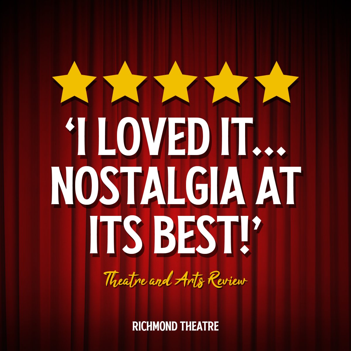 EvolutionProdUK's tweet image. ⭐️⭐️⭐️⭐️⭐️
'I loved it... Nostalgia at its best!’
theatreandartreviews.com/2025/06/18/the…
@LastLaughPlay @JWPOnStage @RichmondTheatre @djwilliamsact @simplysimon321 @Bobsickle