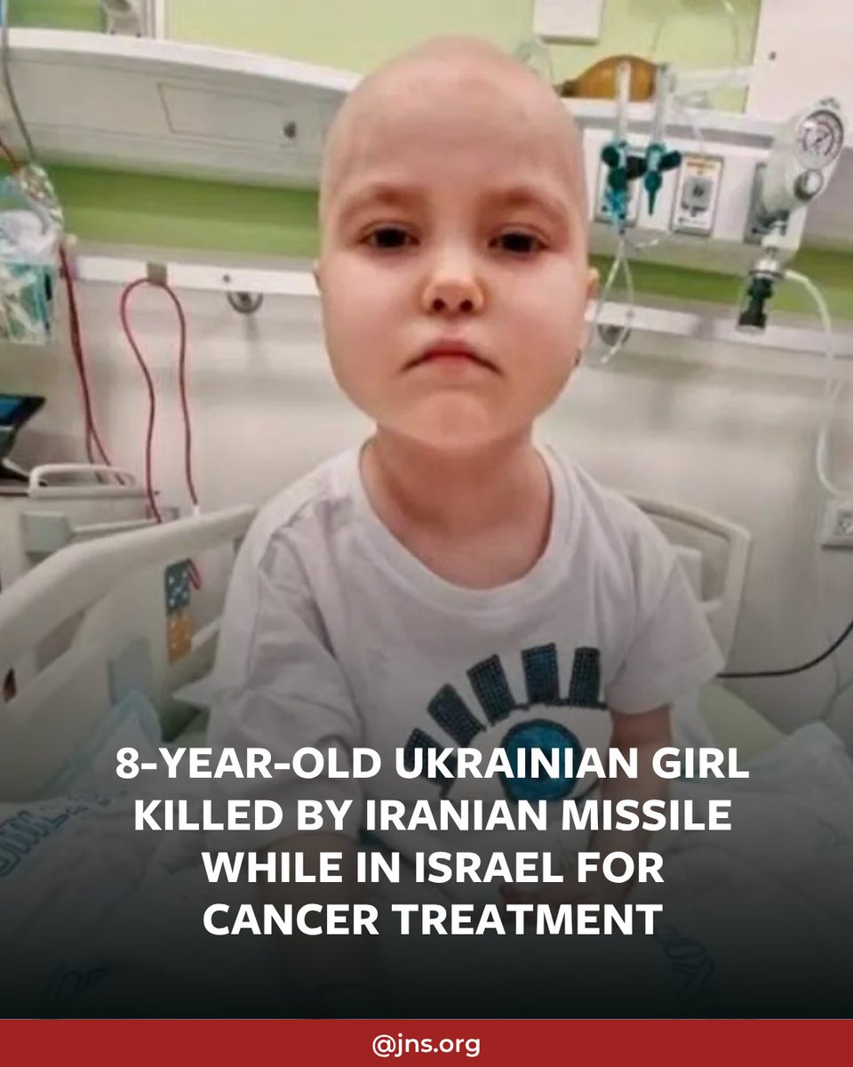 Five members of a Ukrainian family—seeking life-saving medical treatment in Israel—were killed in Iran’s missile strike on Israel.

8-year-old Anastasia Borik, a leukemia patient at Sheba Hospital, died alongside her mother, grandmother, and two young cousins in Bat Yam.
@Etgar_L