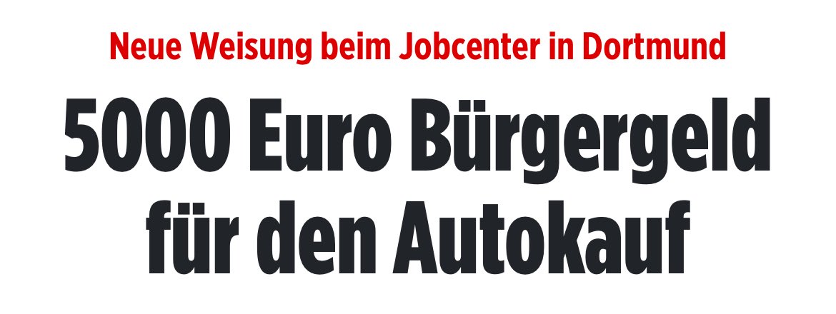 3.000 Euro für den Führerschein sind noch nicht genug. Deswegen gibt es in Dortmund nochmal 5.000 Euro des Steuerzahlers für das entsprechende Auto on top. Völliger Wahnsinn.
