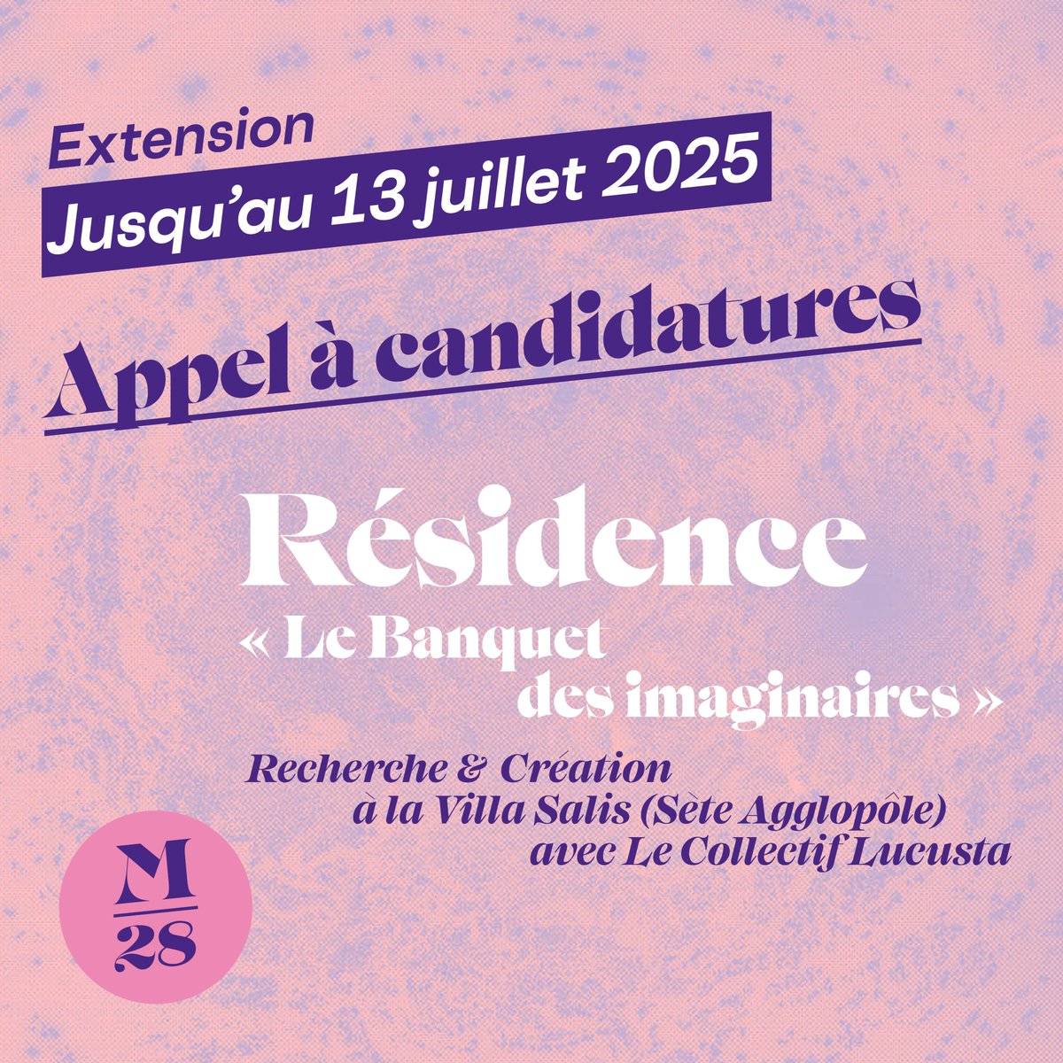 | Appel à Candidatures – Résidence « Le Banquet des imaginaires » à la Villa Salis avec Le #CollectifLucusta |

montpellier2028.eu/appel-a-candid…