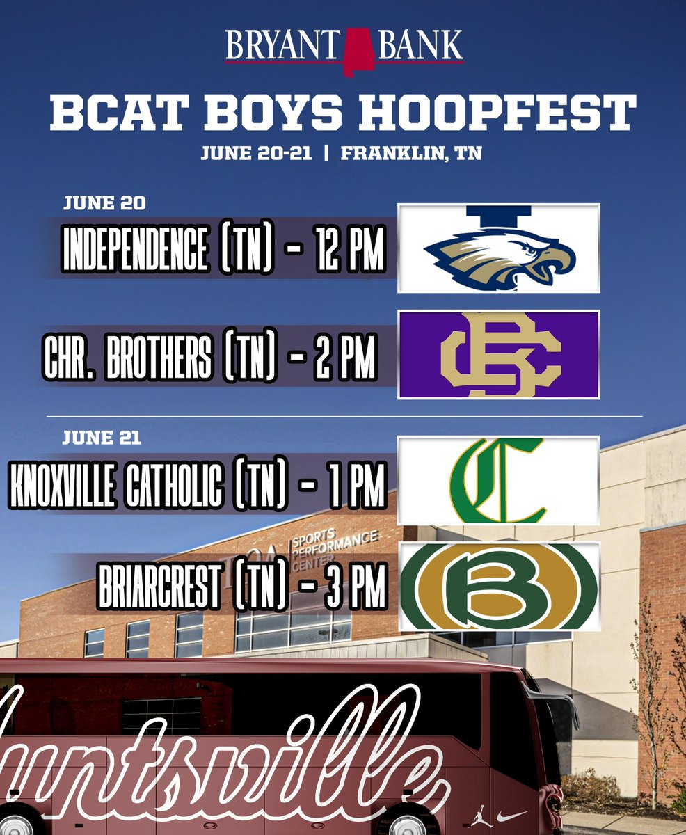Christian Schweers (@coachschweers) on Twitter photo 🚨College Coaches :
👉 <a href="/HHSPantherHoops/">Huntsville Basketball</a> will be in Franklin, Tn this weekend for the NCAA Live Period 🚨College Coaches :
👉 <a href="/HHSPantherHoops/">Huntsville Basketball</a> will be in Franklin, Tn this weekend for the NCAA Live Period