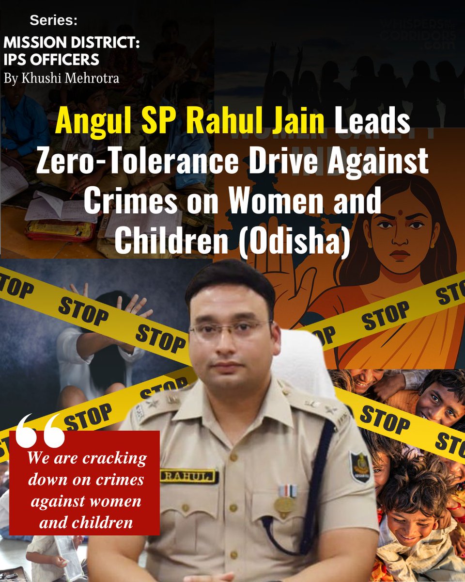whispersinthec's tweet photo. LINK:https://t.co/FW7Pyuco9q
Angul SP Rahul Jain Leads Zero-Tolerance Drive Against Crimes on Women and Children (Odisha)
 
IPS Rahul Jain  is a 2015 Batch Officer of Odisha cadre and is currently posted as Superintendent of Police in Angul District, Odisha.Known for his compassion and community driven policing.His Mission for the district focuses on safeguarding women and children.
 
“We are cracking down on crimes against women and children”he said, emphasizing his zero-tolerance approach.
 
In order to instil fear in wrongdoers and ensure a strong sense of safety for women and children, Jain explained “We are fast-tracking investigations and trials in many of these cases.…..
.
.
.
.
.
.
.
.
.
.
.
.
.
.
Follow @whispersinthec for more 
.
.
.
.
#angul #odhisha #ips #indianpoliceservice #upscmotivation #upscaspirants #ipsofficer