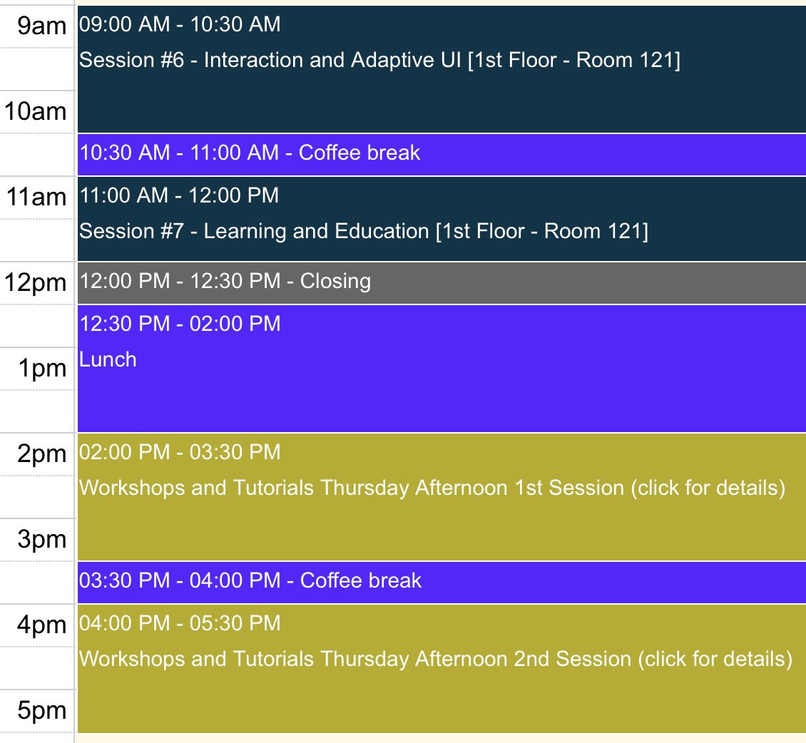 UMAPconf's tweet image. 🥱 Good morning NYC, for the last time! 🥺
...
but, #UMAP2025 is not done yet! 🤩
Today we discuss interaction and adaptive UI, applications in learning and education, along with more workshops and tutorials
Now, tell us your guesses for #UMAP2026's location 🤩