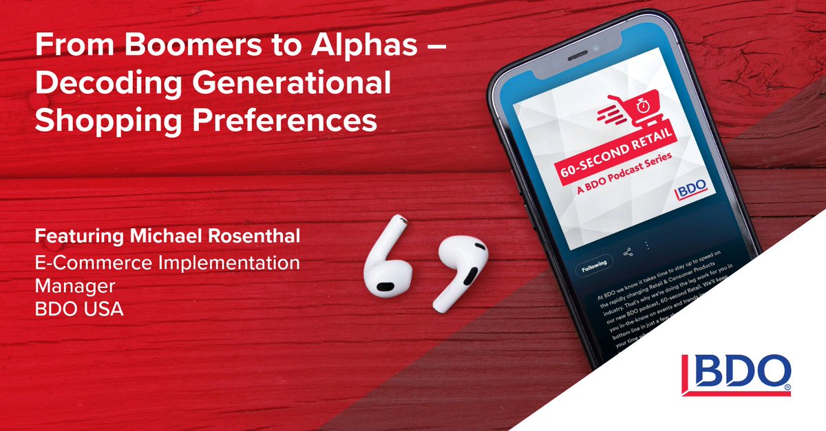 BDOConsumer's tweet image. From Boomers to Alphas, each generation shops differently. Learn how to engage them effectively in this episode. Don't miss these valuable insights: bdousa.com/4m80bI0 

#RetailStrategy #ContentMarketing
