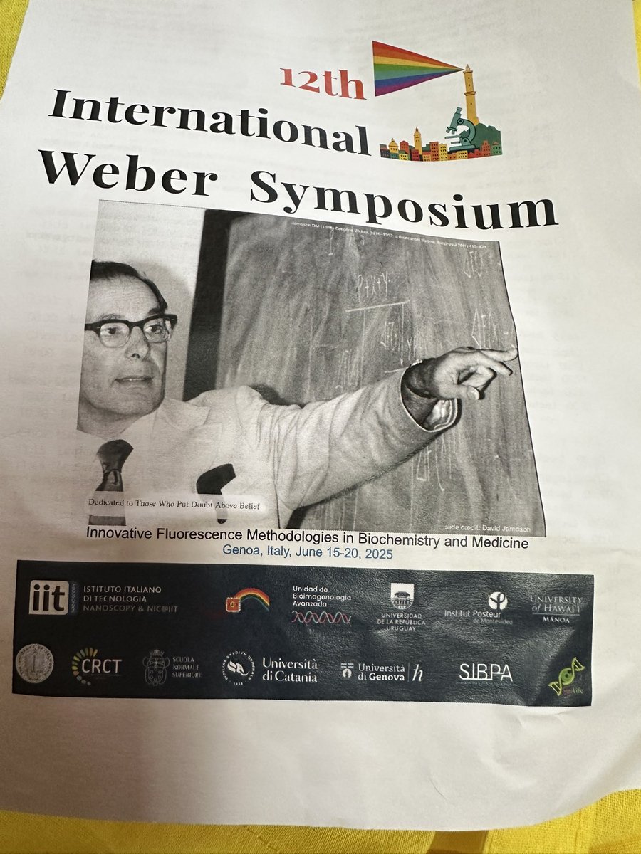 michelledigman's tweet image. Incredibly greatful to have made it to the last two days of the @Weber_Symposium in the beautiful city of Genoa! This is a supportive community pushing the boundaries in fluorescence highlighted by Gregorio Weber’s contributions. Featuring the Weber prize won by Luke Lavis !