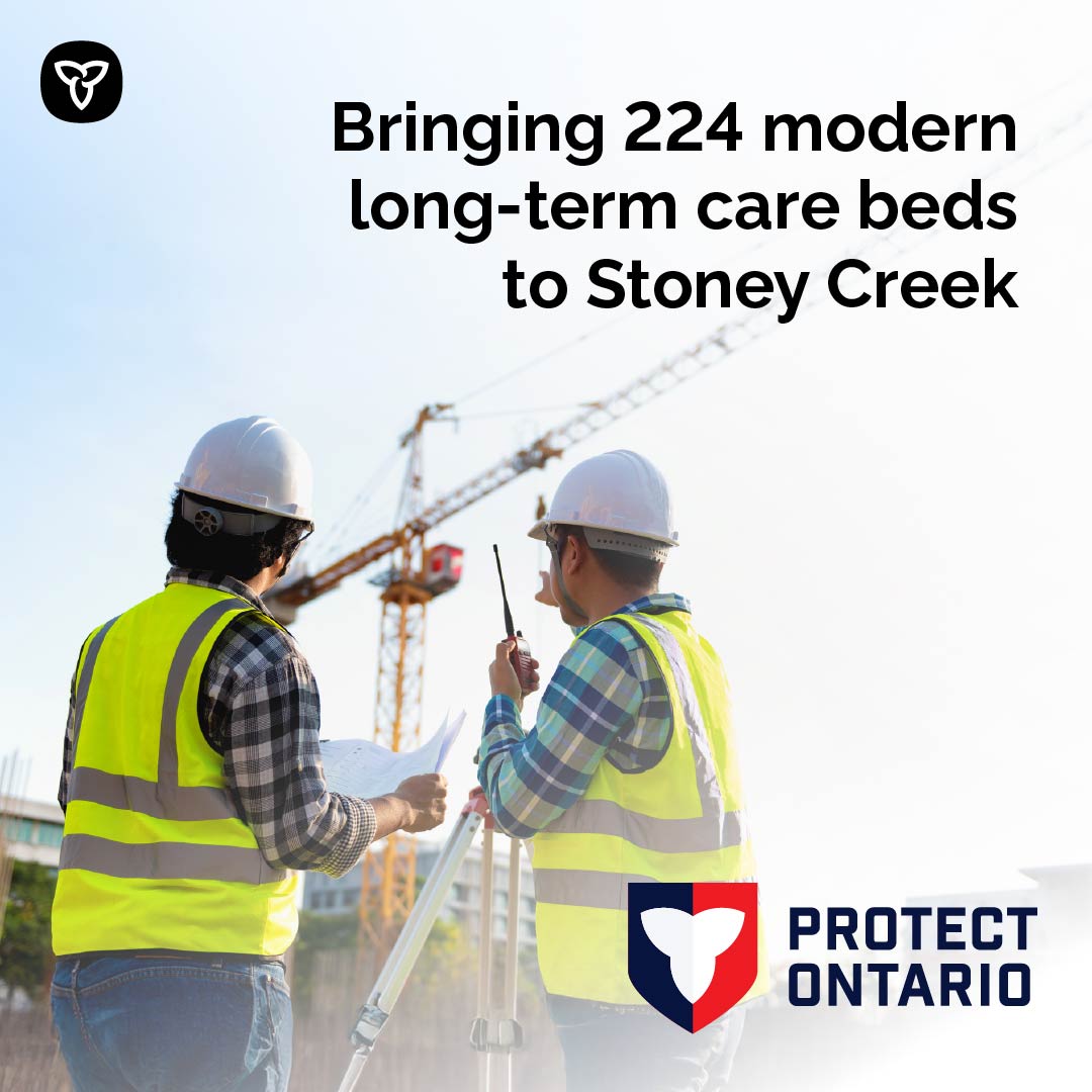 Ontario Long-Term Care (@onlongtermcare) on Twitter photo The government is protecting Ontario’s long-term care system with the construction of the new Pine Villa Care Centre, which will bring 224 modern long-term care beds to Stoney Creek.
The home is expected to welcome its first residents in 2027.
news.ontario.ca/en/release/100… The government is protecting Ontario’s long-term care system with the construction of the new Pine Villa Care Centre, which will bring 224 modern long-term care beds to Stoney Creek.
The home is expected to welcome its first residents in 2027.
news.ontario.ca/en/release/100…
