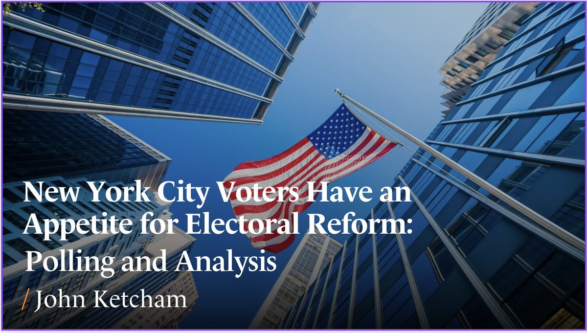 Manhattan Institute (@manhattaninst) on Twitter photo New York City voters participate in one of the most restrictive electoral systems in the United States—and they are hungry for a change.
Our new issue brief by director of cities <a href="/JKetcham91/">John Ketcham</a> analyzes MI polling data and describes the reforms most popular with New Yorkers. 🧵 New York City voters participate in one of the most restrictive electoral systems in the United States—and they are hungry for a change.
Our new issue brief by director of cities <a href="/JKetcham91/">John Ketcham</a> analyzes MI polling data and describes the reforms most popular with New Yorkers. đź§µ