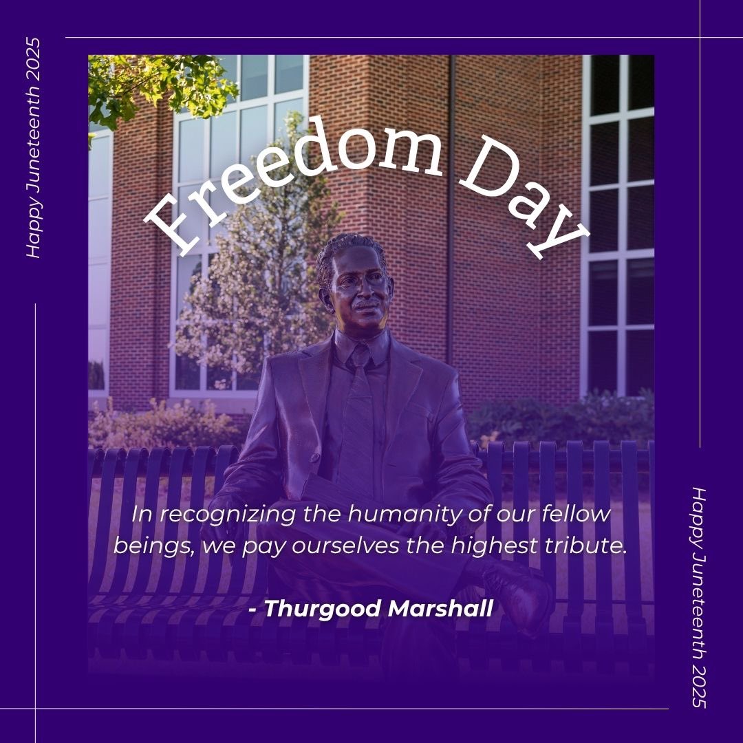 HighPointU's tweet image. Today, we reflect, rejoice and recognize the importance of Juneteenth. 💜 Wishing you a Happy Freedom Day!
#HPU365 #Juneteenth