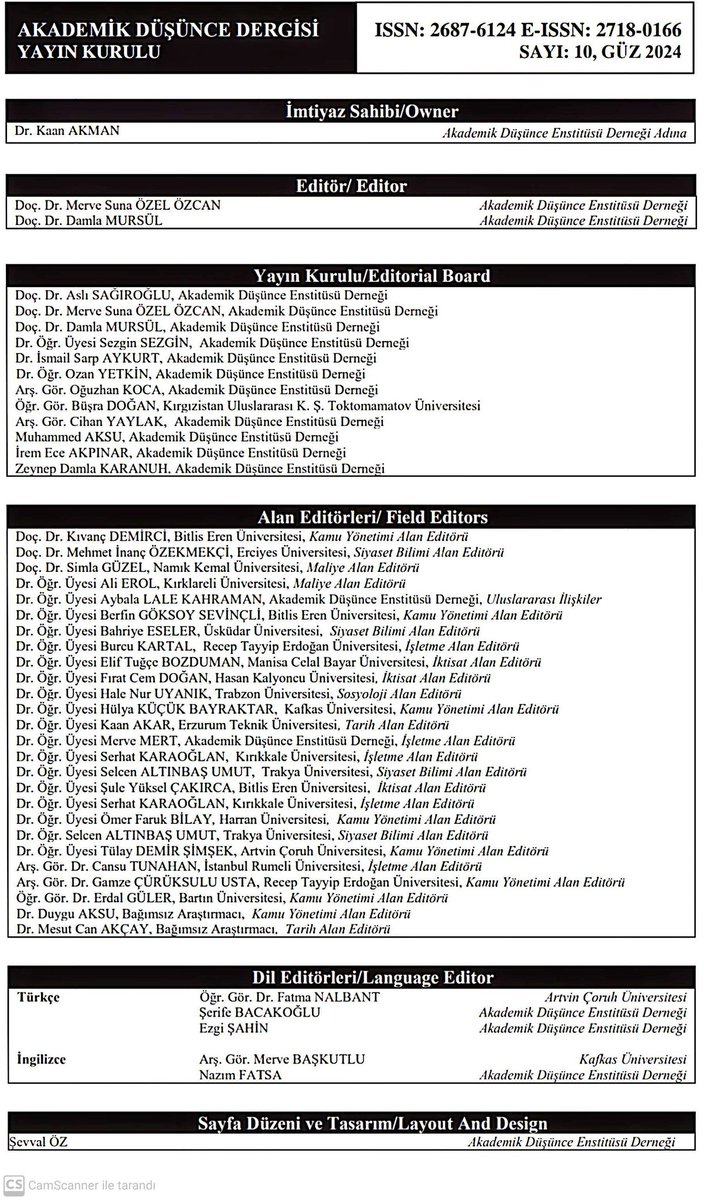 ✨️ Yayın Kurulu Üyesi olduğum dergimiz, Akademik Düşünce Dergisi'nin 1️⃣1️⃣. sayısını yayımladık 

dergipark.org.tr/tr/pub/akademi…