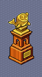 this is how ive seen the fish trophy for all these years cos i didnt realise until now its other "eye" was actually its mouth

#HabboHotelOrigins