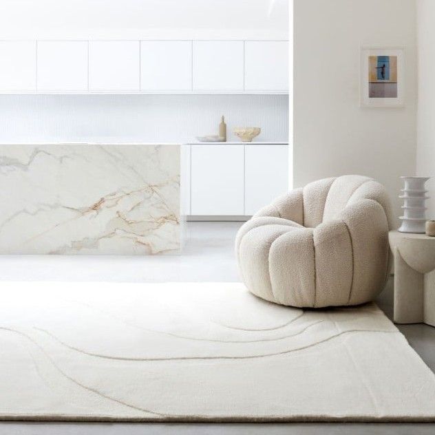 Cooling things down with the ice whites of our Asiatic London Olsen Glide for our rug of the day pick. Traditional shapes and light tones give the rug a Scandinavian feel, hand-carved to perfection using 100% New Zealand wool which stays naturally cool in the summer.