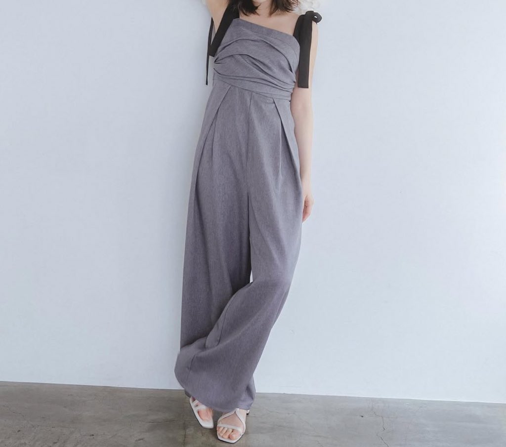 【専用】Andequal ribbon shoulder combinaison ribbon shoulder combinaison – andequal