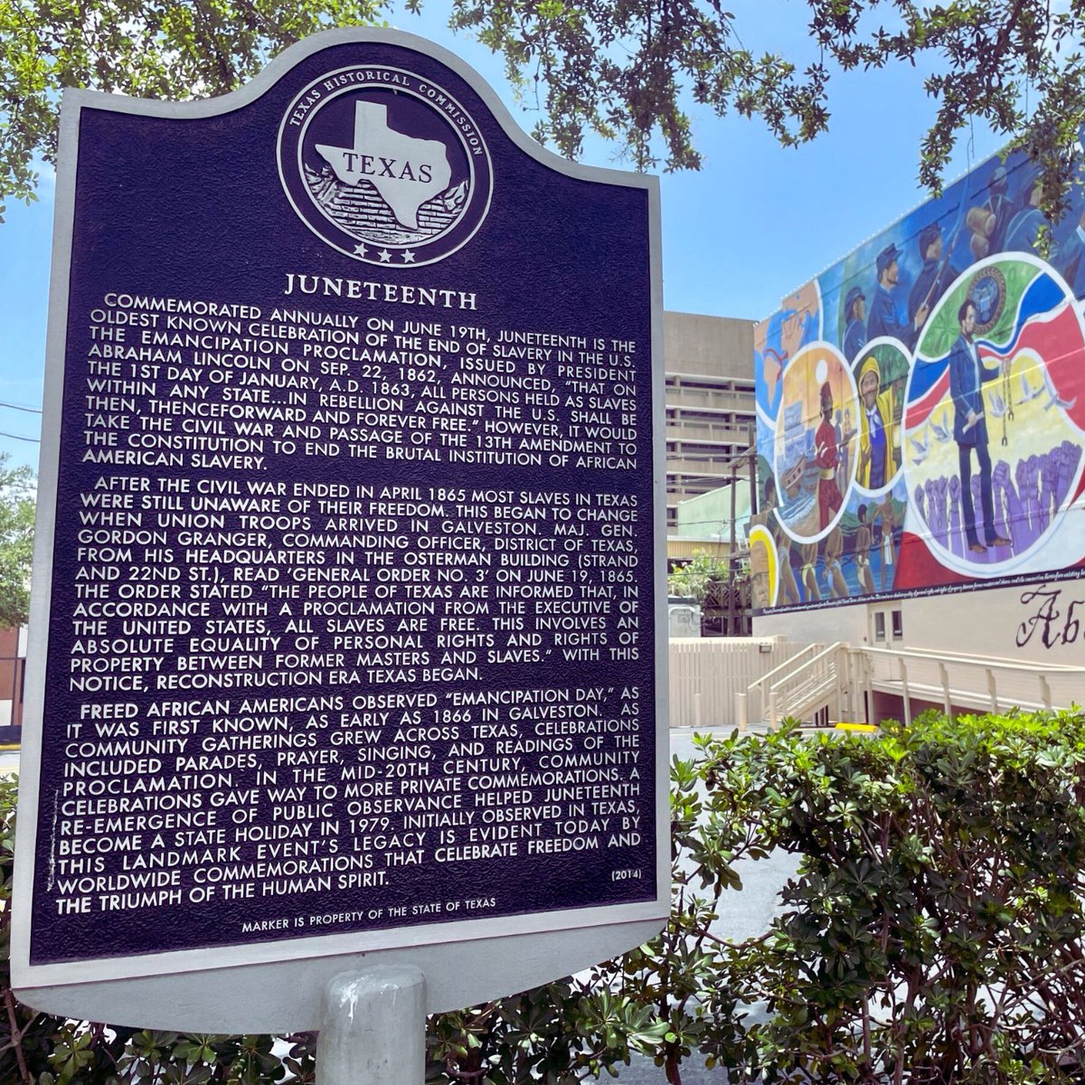 On June 19, 1865, Union Major General Gordon Granger arrived in Galveston, Texas, with 2,000 troops and read: “The people of Texas are informed that, in accordance with a proclamation from the Executive of the United States, all slaves are free.”

Though President Lincoln had