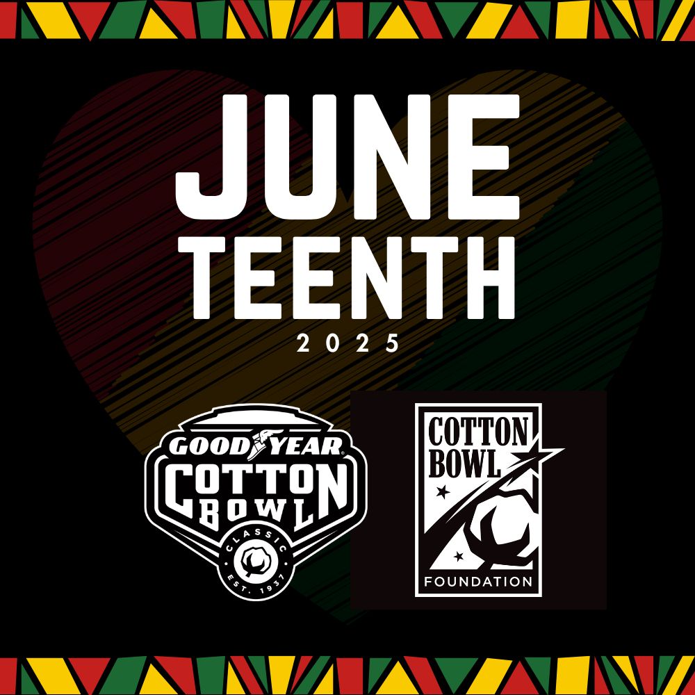 CottonBowlGame's tweet image. The #GoodyearCottonBowl Classic & Cotton Bowl Foundation celebrate freedom today and every day.
#Juneteenth | #LikeNoOther
