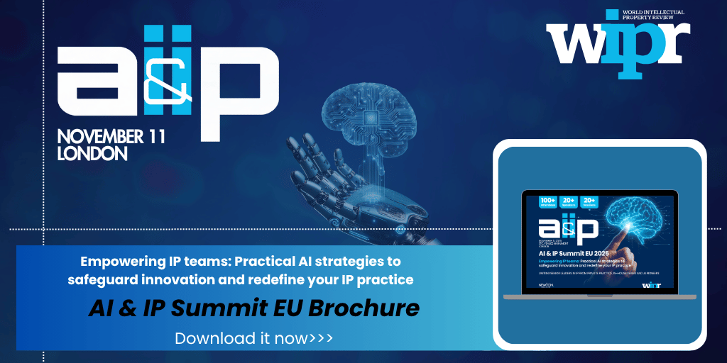 WorldIPReview's tweet photo. AI is transforming IP. Are you ready?
Join WIPRโs AI & IP Summit Europe on Nov 11 to hear from Microsoft, AstraZeneca, Nokia & more on how to safeguard innovation, scale legal ops & lead in the AI era.
Download the brochure now: https://t.co/RJbqfA9T2W
#AI #IPLaw #WIPRSummit https://t.co/1yeBzRNtG8