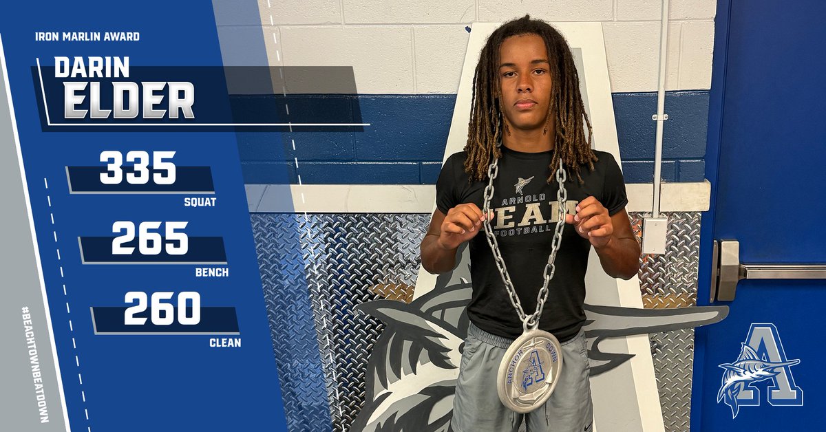 Arnold Marlins Recruiting (@recruitmarlins) on Twitter photo ⚡️IRON MARLIN OF THE WEEK⚡️
<a href="/Darinelder3/">Darin Elder</a> (’26) turned the weight room into a WARZONE!
💪 22 bodyweight bench reps
🚛 39 bodyweight hex bar reps
🔥 WR / DB built DIFFERENT
Holds a <a href="/SamfordFootball/">Samford Football</a> offer and he’s just getting started.
The standard. The future. The PROBLEM! ⚡️IRON MARLIN OF THE WEEK⚡️
<a href="/Darinelder3/">Darin Elder</a> (’26) turned the weight room into a WARZONE!
💪 22 bodyweight bench reps
🚛 39 bodyweight hex bar reps
🔥 WR / DB built DIFFERENT
Holds a <a href="/SamfordFootball/">Samford Football</a> offer and he’s just getting started.
The standard. The future. The PROBLEM!