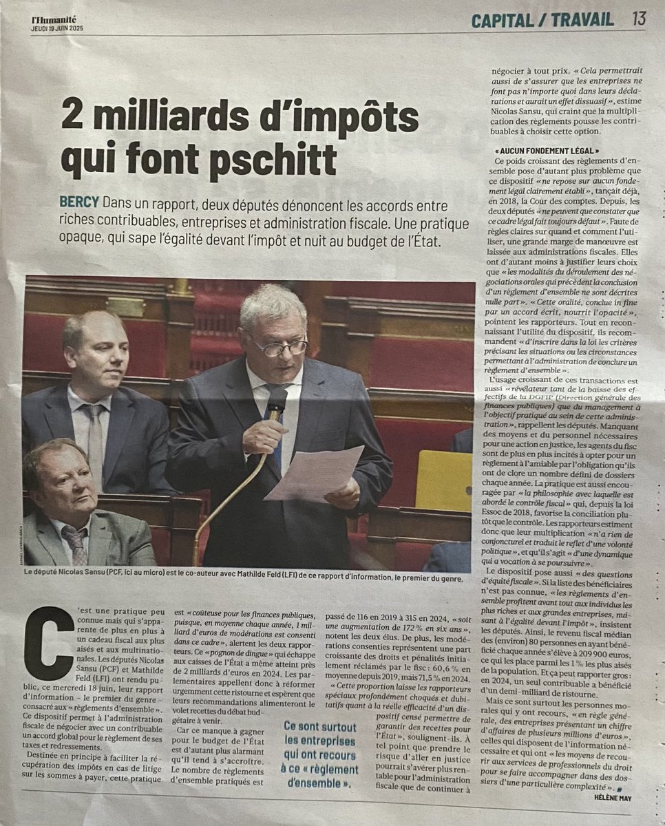 Sansu Nicolas (@nicolassansu) on Twitter photo Je continue à pointer tous les dispositifs et mécanismes qui permettent aux très riches d’échapper à l’impôt. Après le Pacte Dutreil, nous dénonçons avec <a href="/MathildeFeld/">Mathilde Feld</a> la prolifération des règlements d’ensemble. #justice fiscale #budget2026 <a href="/deputesGDR/">Députés GDR</a> Je continue à pointer tous les dispositifs et mécanismes qui permettent aux très riches d’échapper à l’impôt. Après le Pacte Dutreil, nous dénonçons avec <a href="/MathildeFeld/">Mathilde Feld</a> la prolifération des règlements d’ensemble. #justice fiscale #budget2026 <a href="/deputesGDR/">Députés GDR</a>