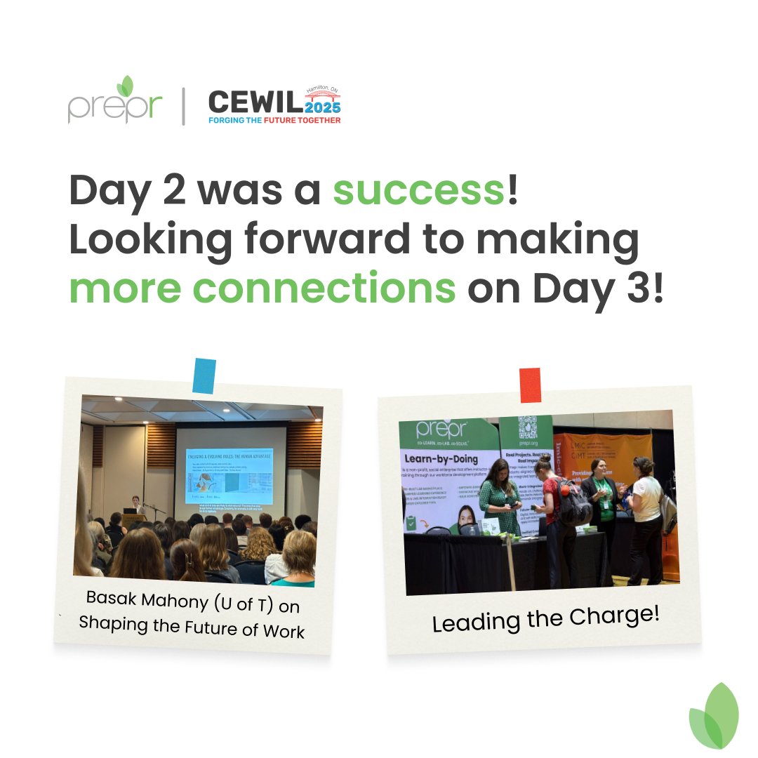 Fuelled by ideas. Powered by purpose
Day 2 at CEWIL 2025 fostered meaningful connections and bold conversations about the future of WIL.
Looking forward to what Day 3 brings.
#CEWIL2025 #PreprLabs #WIL #LearnByDoing