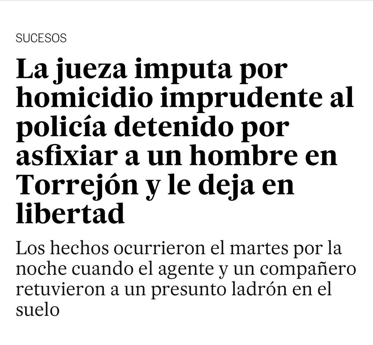 Lo normal, que matas a alguien en plena calle y te dejan en libertad.