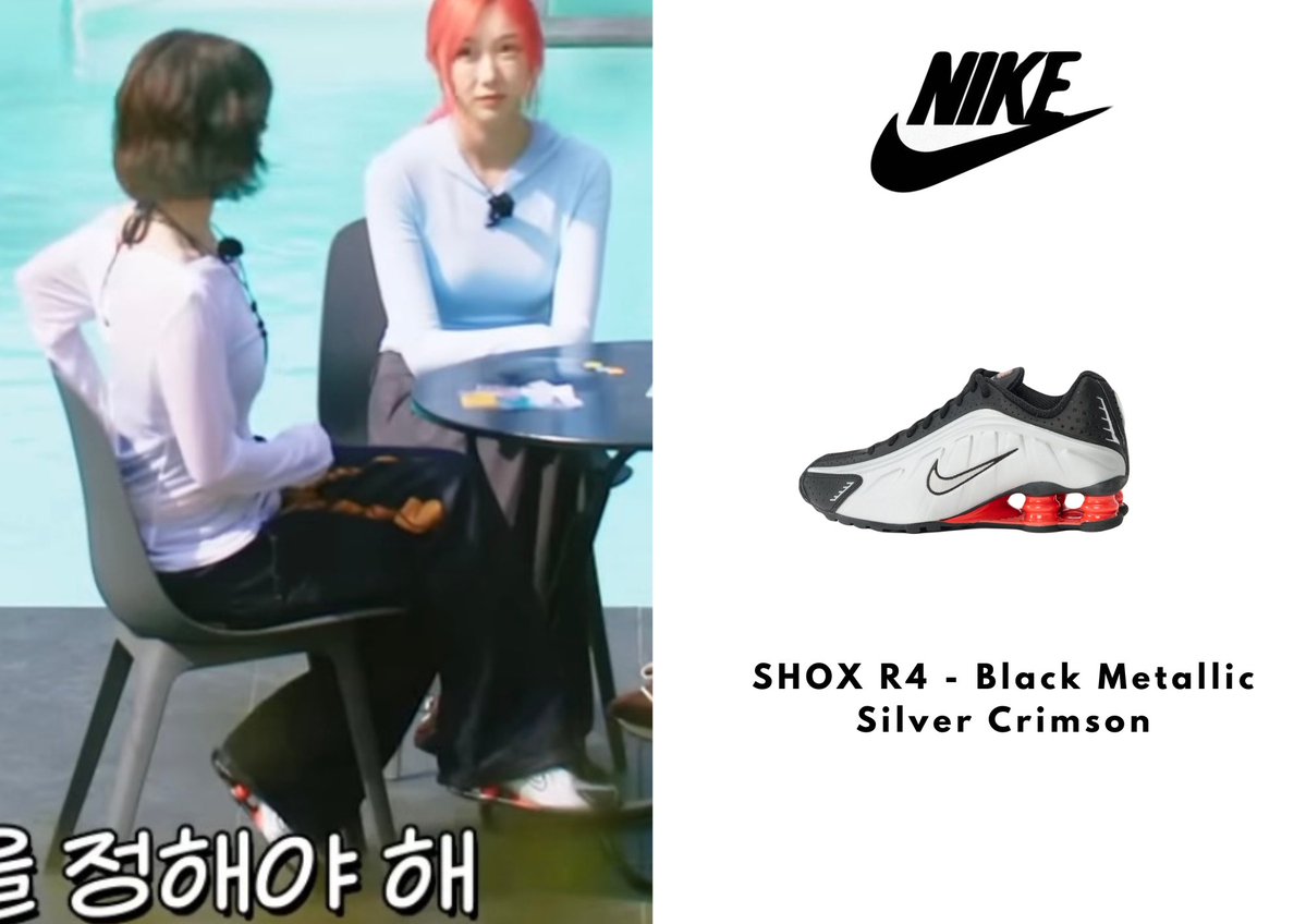 #KARINA wears Nike’s “Shox R4 – Black Metallic Silver Crimson” in the teaser for aespa’s upcoming variety show “Dirty Workshop.”

#KARINA #aespa #카리나 #カリナ