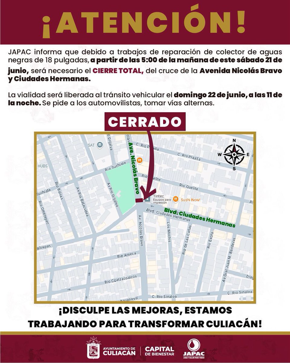 Cierre vial en Culiacán.

facebook.com/share/p/15knNT…