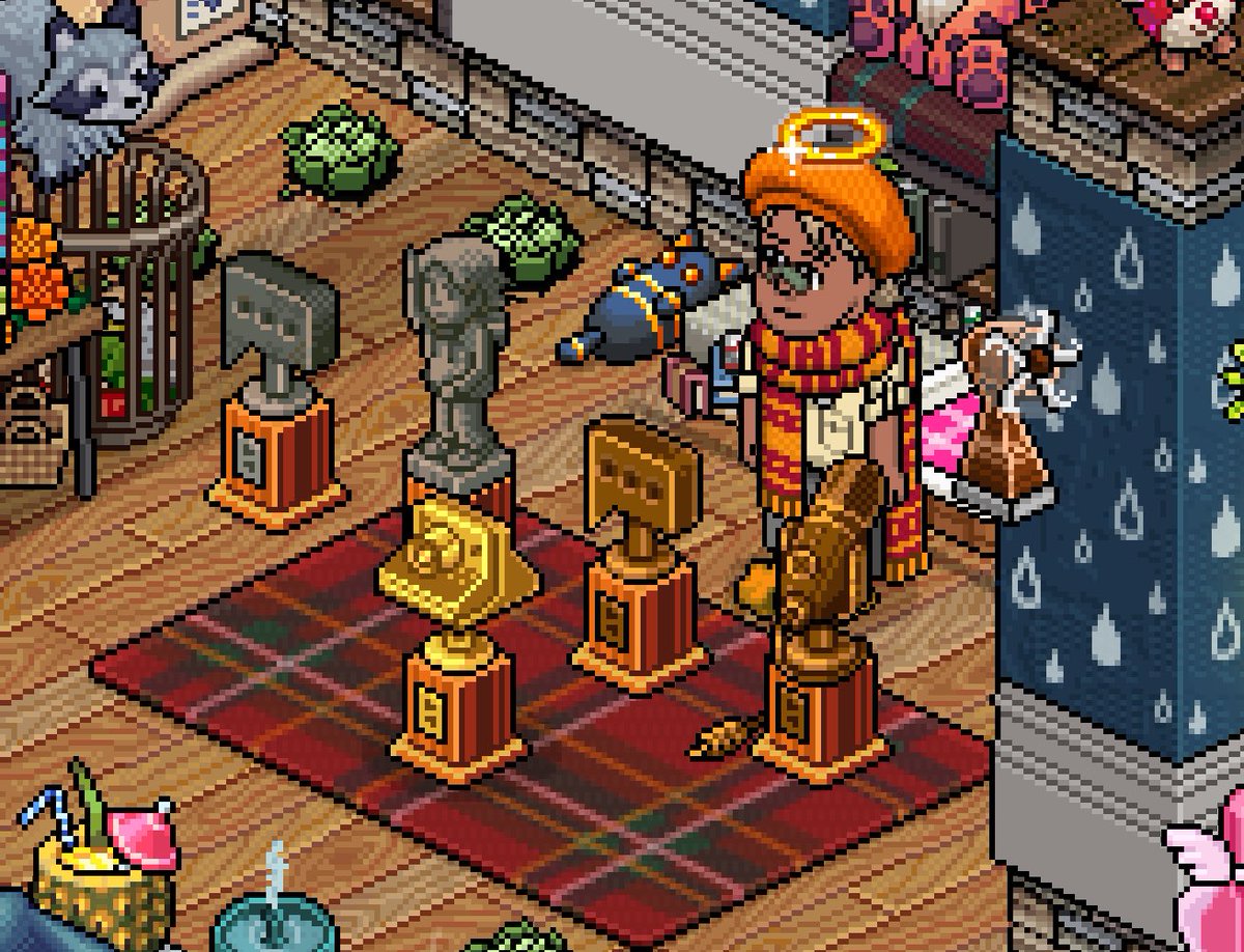 Una pequeña colección de trofeos que aparecen por ahí 🏆 

Tercer Trofeo de Oro en entregarse 🤠