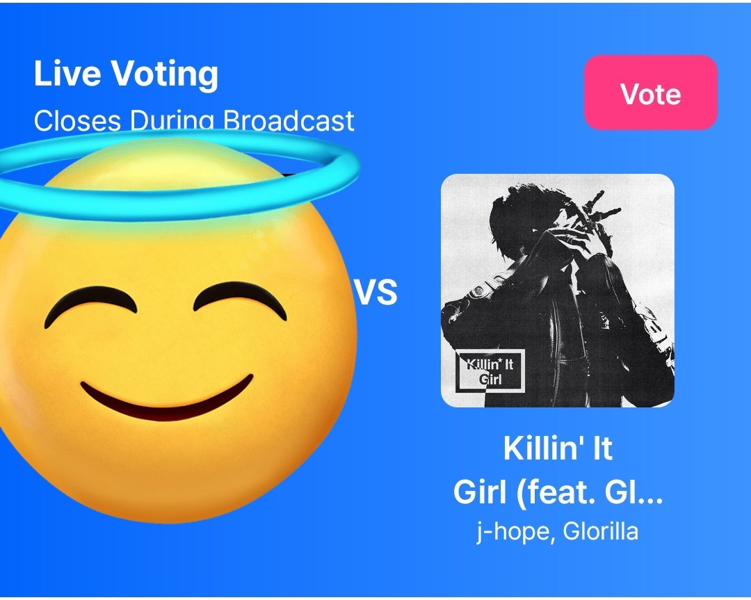 [🗳] M COUNTDOWN LIVE VOTE

Cast your votes to "Killin' It Girl" by j-hope now! 🏃‍♀️💨

📱: Vote on Mnet Plus App
✅️: 5 votes/device
mnetplus.onelink.me/TRa8/25daj137?…

#JHOPE #Jhope_KillinItGirl #제이홉 #BTS #BTSJHOPE