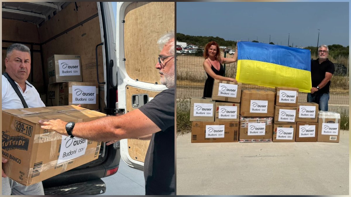 Ponte  di solidarietà fra Auser Budoni (SS) e l'Ucraina. 12 scatoloni pieni di  abiti per bambini e neonati sono partiti alla volta di un orfanotrofio  in #Ucraina. Intanto una nuova raccolta di indumenti è già partita