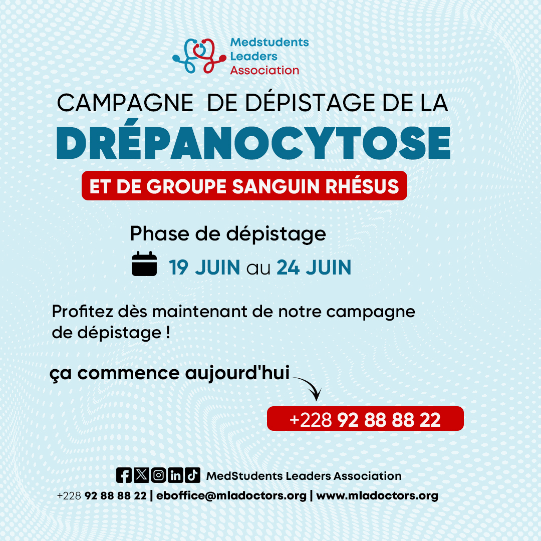 La journée d'aujourd'hui marque le début de la phase de dépistage de notre campagne , profitez dès maintenant !
#Drépanocytose #Dépistage