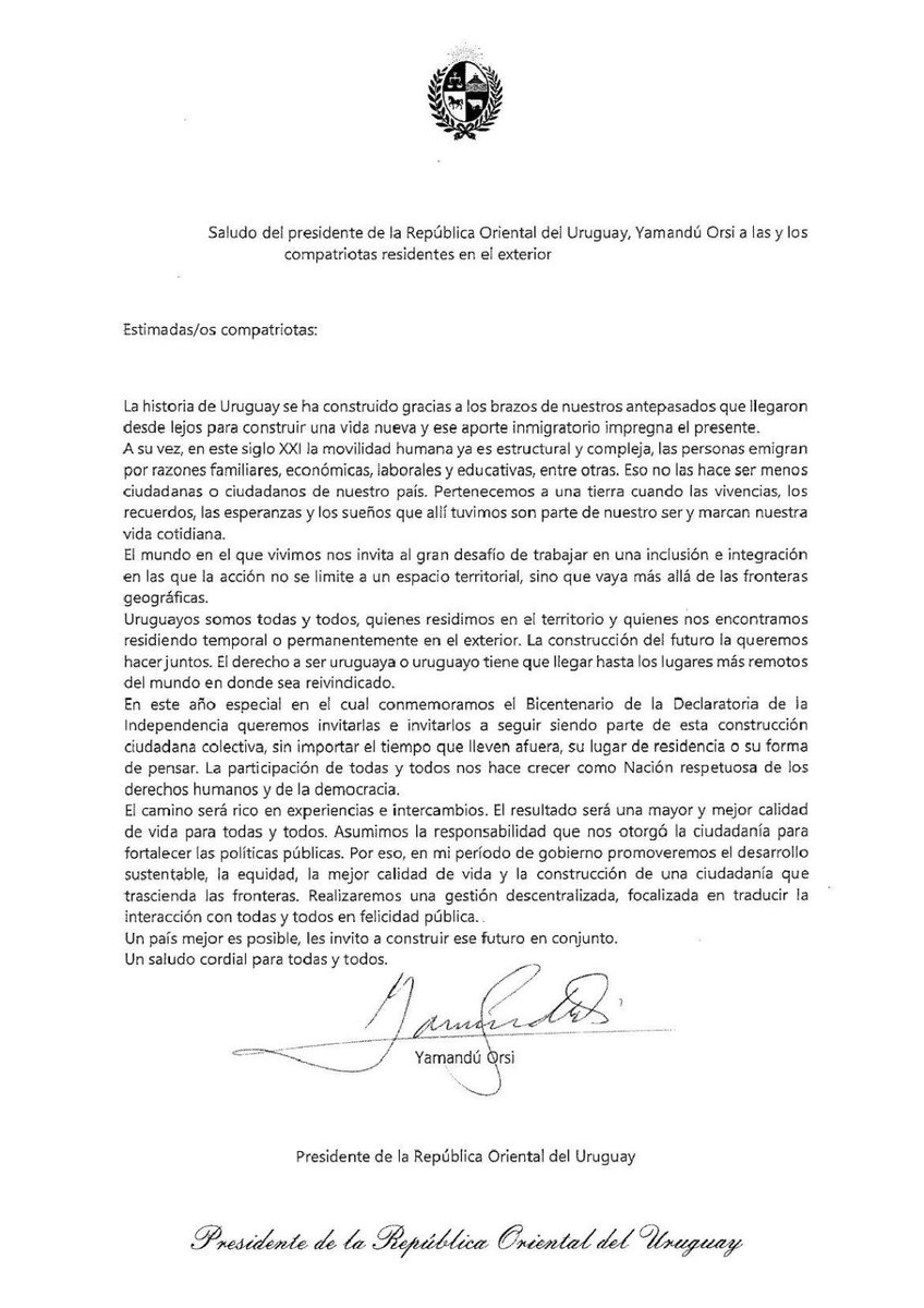 UruguayVN's tweet image. La Embajada del Uruguay en Vietnam, concurrente en Singapur, en ocasión del 261º Aniversario del natalicio de José Gervasio Artigas (1764-2025), hace llegar a todos los compatriotas residentes en la Jurisdiccion, el saludo del señor Presidente de la República, Yamandú Orsi.
