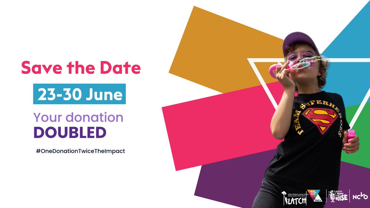 Save the date! From June 23-30, donate to LATCH through the Big Give’s Small Charity Week and your gift will be doubled for children with cancer! 💖Follow the link to find out more ow.ly/nBIr50WaQla #BigGive #LATCH #Charity