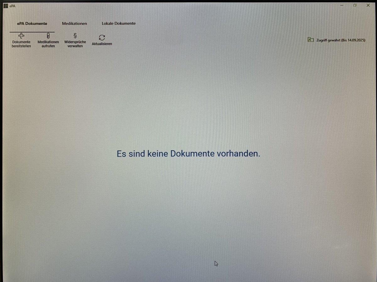Dr. Karen v. Mücke (@vmuecke_k) on Twitter photo <a href="/Karl_Lauterbach/">Prof. Karl Lauterbach</a> rühmt die „millionenfache Nutzung“ der elektronischen Patientenakte #ePA.
Ich habe mal bei meinen Patienten nachgeschaut, was in ihrer ePA drin ist:
NICHTS <a href="/Karl_Lauterbach/">Prof. Karl Lauterbach</a> rühmt die „millionenfache Nutzung“ der elektronischen Patientenakte #ePA.
Ich habe mal bei meinen Patienten nachgeschaut, was in ihrer ePA drin ist:
NICHTS