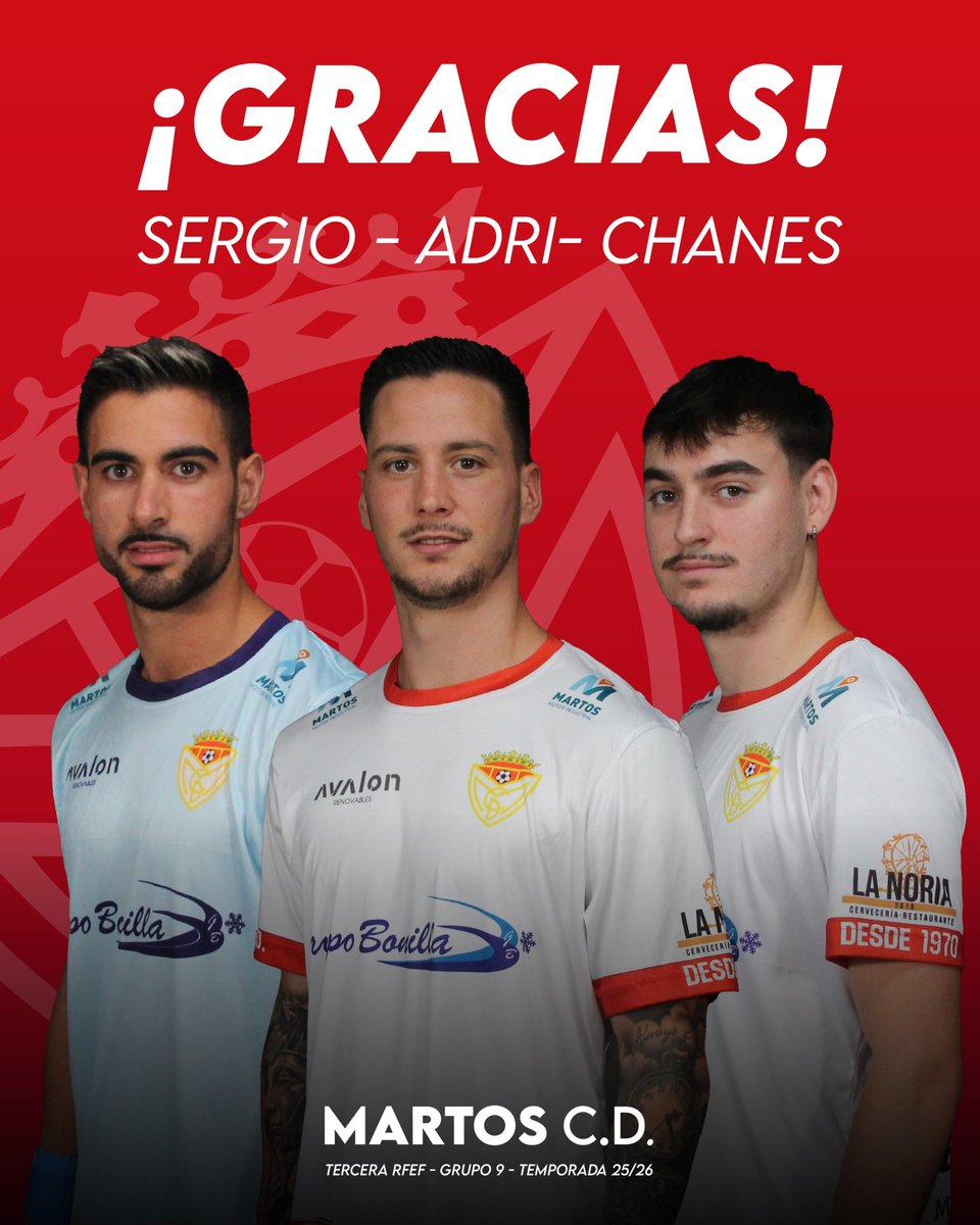 Aunque nos hubiera gustado que continuarán un año más con nosotros, tenemos que comunicar la no continuidad por voluntad propia de Sergio Muñoz, Adrián Ruiz y Chanes.

Le agradecemos su trabajo por este club y esperamos verlos en el futuro.