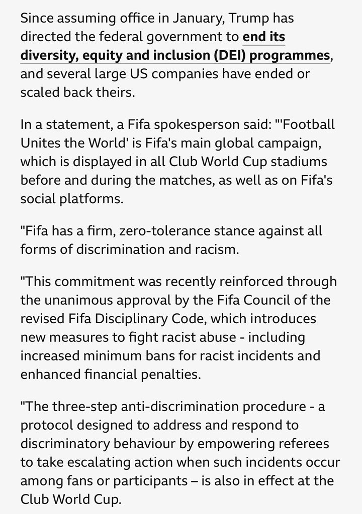 Craig Foster (@craig_foster) on Twitter photo This is the problem with FIFA, and sport.
Despite clear statutory duties, when it becomes politically expedient, those basic and underlying principles are abandoned.
Like non-discrimination, in favor of a bland statement about unity. 
And thereby, the slogans and campaigns This is the problem with FIFA, and sport.
Despite clear statutory duties, when it becomes politically expedient, those basic and underlying principles are abandoned.
Like non-discrimination, in favor of a bland statement about unity. 
And thereby, the slogans and campaigns