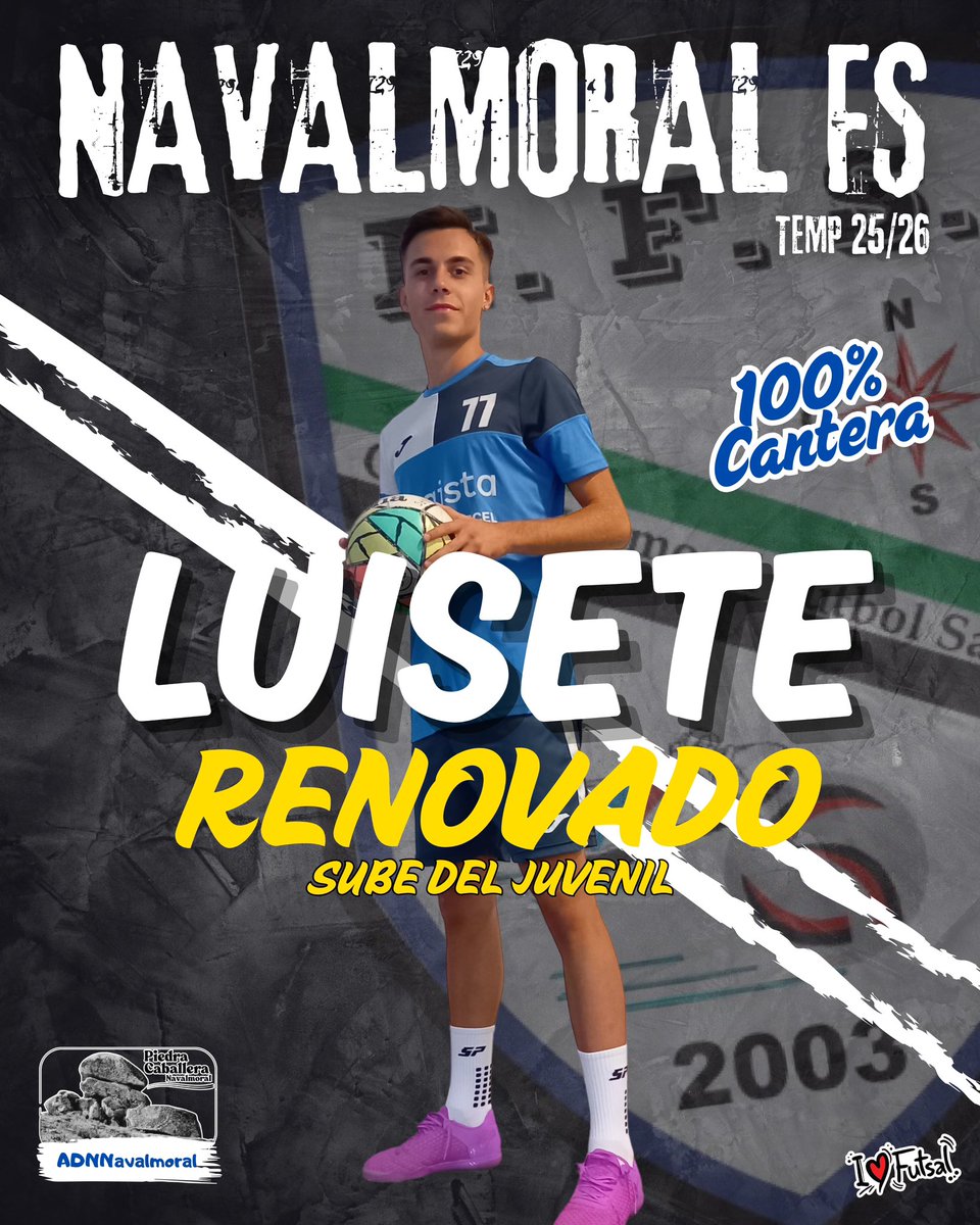 NavalmoralFS's tweet photo. 🏃🏻‍♂️‍➡️ RENOVACIÓN.
⚽️ Sete.

Otro canterano que lleva desde benjamines en el club y que se ha ganado por méritos propios formar parte del primer equipo. Luis sube con los mayores a pesar de seguir siendo juvenil. Jugador muy rápido y habilidoso. 100% cantera.

#IlusionNFS https://t.co/YL1cT1D7cW