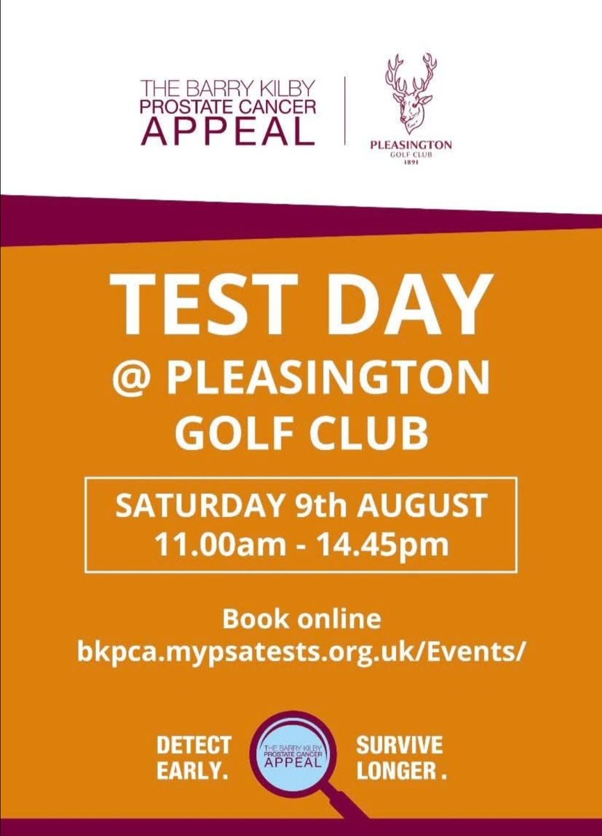 Two new test dates added at <a href="/PleasingtonGolf/">Pleasington GolfClub</a> Club &amp; <a href="/ClitheroeGolf/">Clitheroe Golf Club</a>

Book now 
bkpca.mypsatests.org.uk/events/

Detect early 
Survive longer !