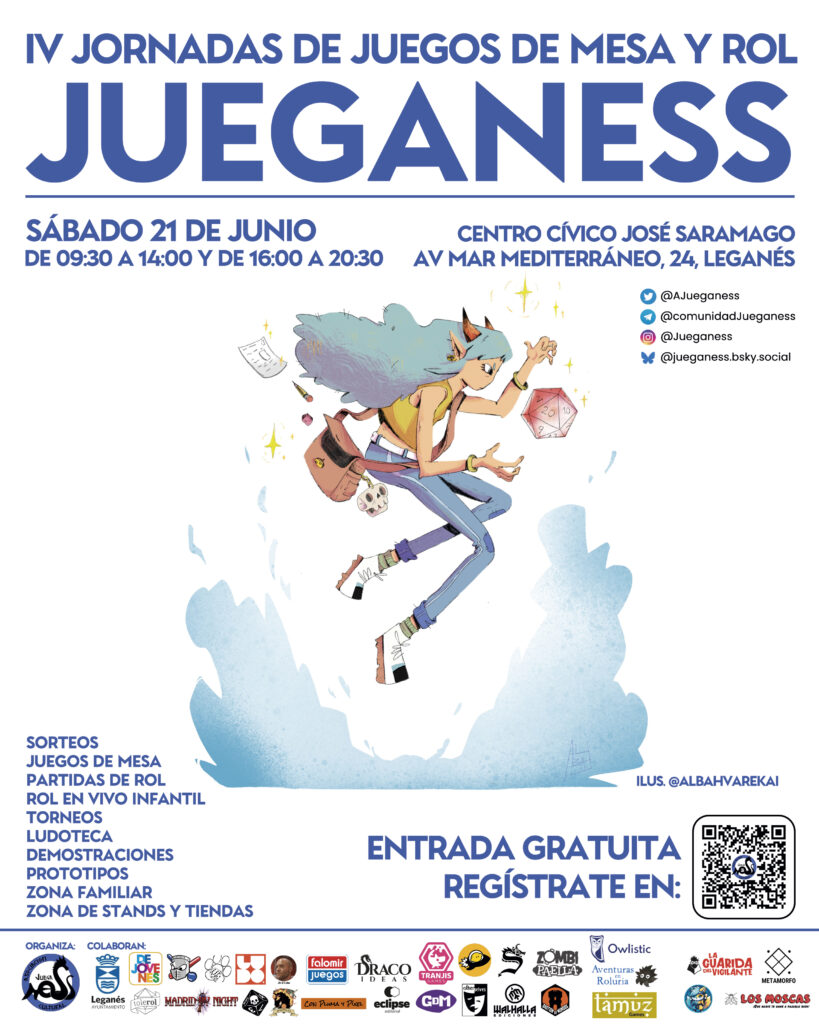 Este sábado, en Leganés (Madrid)
dracoideas.com/editorial/nos-…
📅 Jornadas Jueganess
🎲 Entrada gratuita

#Juegosdemesa
#Jueganess
#Wargames
<a href="/AJueganess/">Asociación JuegaNess</a>