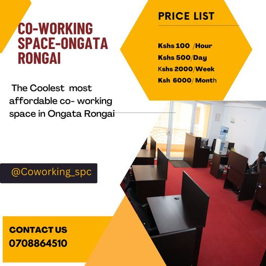 Co-working Space Rongai (@coworking_spc) on Twitter photo Most versatile Co working Space in Rongai!
A place for freelancers to flourish!
For more details please contact us at:
254 0708864510
coworkingspceoffice@gmail.com
#coworkingspace #coworkingspacenearme #JusticeForPoliceKoome #JusticeForAlbertOchieng #financebill2025 Most versatile Co working Space in Rongai!
A place for freelancers to flourish!
For more details please contact us at:
254 0708864510
coworkingspceoffice@gmail.com
#coworkingspace #coworkingspacenearme #JusticeForPoliceKoome #JusticeForAlbertOchieng #financebill2025